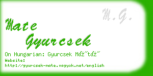 mate gyurcsek business card